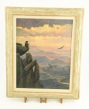 Lot # 4375 - Oil on canvas painting titled “Portrait of an Artist as a Young Man: Baboon & Black