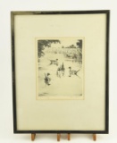 Lot # 4379 - “Pintails Feeding” by Hans Kleiber limited edition etching of waterfowl. Has