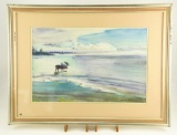 Lot # 4381 - Watercolor painting signed by artist which appears to be Charles Pi Feo. Depicts a