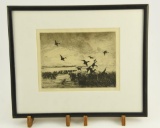 Lot # 4383 - “After Sunset” artist’s proof etching by Frank W. Benson with information about