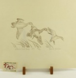 Lot # 4419 - Limited edition 1977 California Duck Stamp print by Paul B. Johnson. Signed and