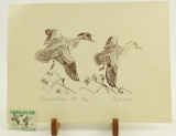 Lot # 4420 - Limited edition 1975 California Duck Stamp print by Paul B. Johnson. Signed and
