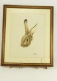 Lot # 4434 - “Cottontail” watercolor painting by Peter Ring. Signed by artist and has label from