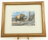 Lot # 4436 - Limited edition print of grizzly bear by Tom Beechum. Signed in pencil and numbered