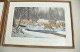 Lot # 4445 - Limited edition print of deer by Ken Carlson. Signed and numbered in pencil 696 of