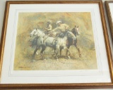 Lot # 4446 - Limited edition “The Bucking Strap“ print by Robert Abbett. Published by Sportsman's