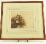 Lot # 4449 - “Duck Club Relics” etching by Sandy Scott. Print is signed by the artist in pencil