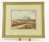 Lot # 4452 - “Grouse Over the Track” watercol or painting by Owen Williams. Signed and dated 99.
