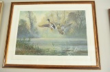 Lot # 4458 - Limited edition print of mallards taking flight by William Hollywood. Signed and