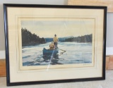 Lot # 4467 - “Casting for Salmon” artist’s proof print by Ogden W. Pleisner. Has label from