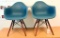 Lot #1407 - Very cool designer Mid-Century Modern style plastic poly form side chairs with black