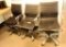 Lot #1421 - (3) Commercial grade black vinyl and chrome adjustable office chairs (wear to vinyl