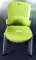 Lot #1428 - (8) Safco model 4183 lime green and gun metal gray designer polyform style side chairs