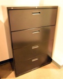 Lot #1261 - Hon Commercial four drawer vertical file cabinet in black matte finish (53” x 36” x 19”)