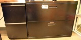 Lot #1304 - Hon commercial two drawer horizontal file cabinet in black matte finish