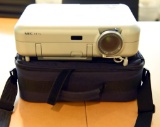 Lot #1361 - NEC model VT770 portable LCD projector with remote control in custom fitted soft