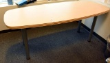 Lot #1395 - Contemporary commercial work table with Maple finish top and gun metal gray legs