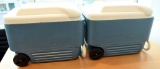 Lot #1444 - (2) Igloo Maxcold 40qt coolers with folding pull handles and wheels