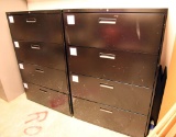 Lot #1477 - (2) Hon Commercial four tier horizontal file cabinets in black finish (54” x 36” x19”)