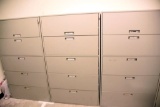 Lot #1501 - (3) Commercial Five drawer horizontal file cabinet in gray finish (36” x 62” x 18”)