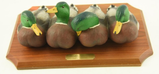 Ducks Unlimited Resin figural Mallard Drake desk plaque titled “Board Meeting”
