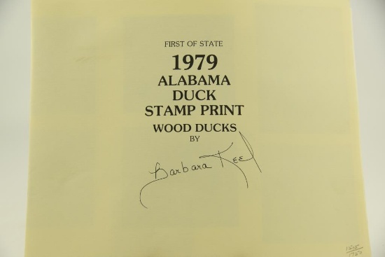 (6) First of State 1979 Alabama Duck Stamp prints of Wood Ducks by Barbara Keel in original