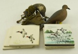 Brass figural flying duck door knocker, line dove, duck ceramic tiles, goose head