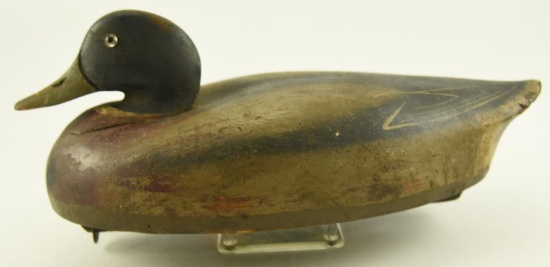 Wildfowler Decoy Co. Mallard Drake in original paint Branded Smith Rue on underside