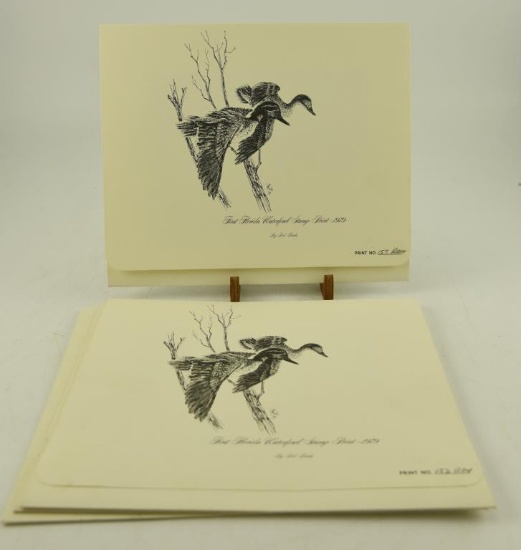 (4) 1979 First Florida Wildfowl Stamp print by Bob Binks each in original folder with remark