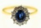 Lot #1: 18k ladies cluster cocktail ring 18k yellow gold tapered 1mm X2.5mm flat shank/ 18k