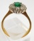 Lot #13: 18K two-tone ladies oval cluster ring (18k yellow gold 2.5mm X 1 mm polished shank/ 14K