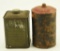 Lot #193 - (2) Vintage Powder tins: American Wood Powder, One vintage cylinder with unreadable