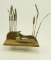 Lot #230 - Cat tail shelf with carved Merganser signed Tish and Raymond 2001 WM-29