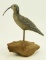 Lot #264 - Carved standing model Curlew on driftwood 13 ½”