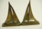 Lot #74 - Pair of Vintage brass figural sailboat models 8” each