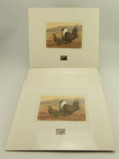 Lot #1 -  (5) 1978 Montana Duck and Bird Stamp Prints “Sage Grouse” by Marlow Urdahl