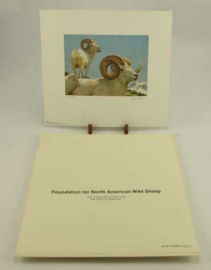 Lot #3 - (3) 1981 Foundation for North America Wild Sheep Conservation Stamp Prints of Dall Rams