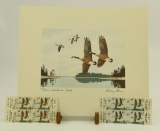 Lot #11 - (3) 1976 Maryland Waterfowl Duck Stamp and Print of Canada Geese, each unframed with