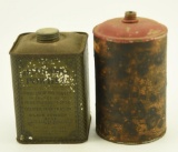 Lot #193 - (2) Vintage Powder tins: American Wood Powder, One vintage cylinder with unreadable