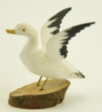 Lot #201 - Tremblay Sculpture Canada miniature carved Snow Goose with raised wings 3 ½”