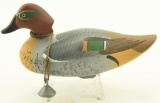 Lot #203 - Charles Jobes 1999 ½ size carved Green Wing Teal Drake signed and dated on underside