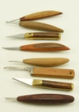 Lot #207 - Cigar Box full of decoy carving knives by Russel, Xacto, Mayne and others