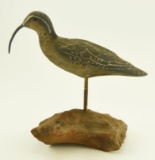 Lot #277 - Carved standing model Curlew on driftwood 13 ½”