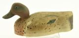Lot #290 - 1/3 size cork body Green Wing Teal Decoy unsigned 8”
