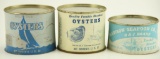 Lot #63 - (3) Oyster tins: Madison Seafood Co. 8oz tin, W.E. Jones Chincoteague 12oz tin, Port