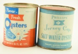 Lot #71 - (2) Vintage Pint Oyster tins: Dorsey Seafood New Church, VA, Phillips Seafood Packing