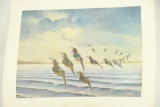 Lot #97 - (3) unframed copies of Early Morning Redheads by Lem Ward 1974 24” x 19” WM-33