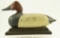 Lot #332 - Norman Hardy, Trenton, NJ Delaware River model Canvasback drake decoy on wooden