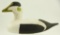 Lot #336 - New England Carved Eider drake decoy in original paint with glass eyes unsigned