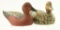 Lot #385 - Pair of William Veasey, Elkton, MD carved half size Cinnamon teal decoys hen and